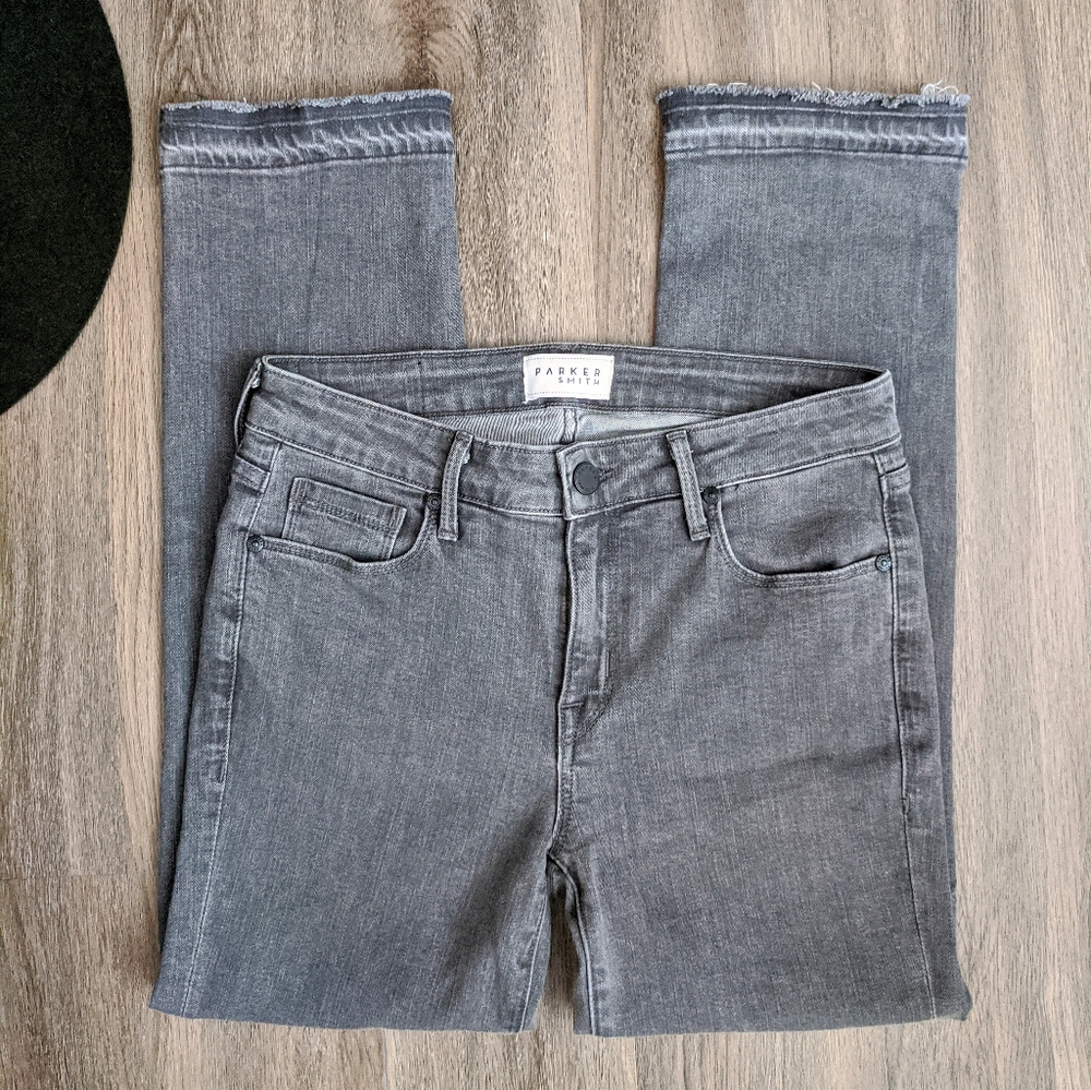 Parker Smith Grey Raw Hem Skinny Jeans 27